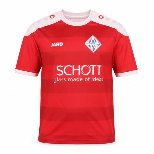 Front view of JAKO Men's Red Football Jersey T-Shirt, size S