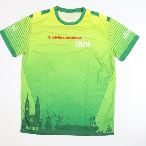 Pole Position Men's Green Running T-Shirt L