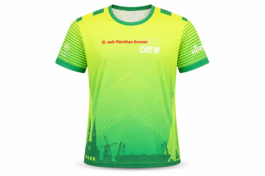 Front view of Pole Position Men's Green Running T-Shirt L