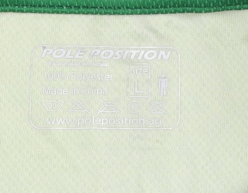 Pole Position Men's Green Running T-Shirt L