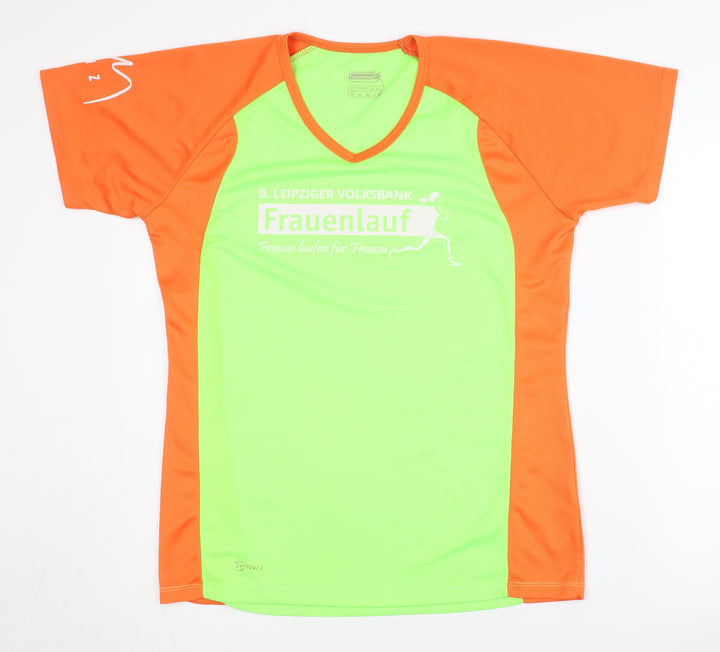 Frauenlauf Women’s Green/Orange Running T-Shirt XL