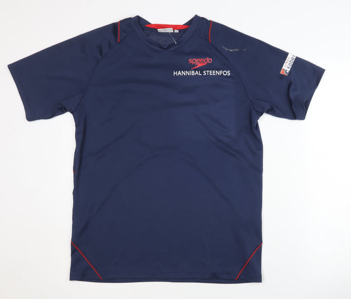 Speedo Men's Blue Short Sleeve Jersey T-Shirt