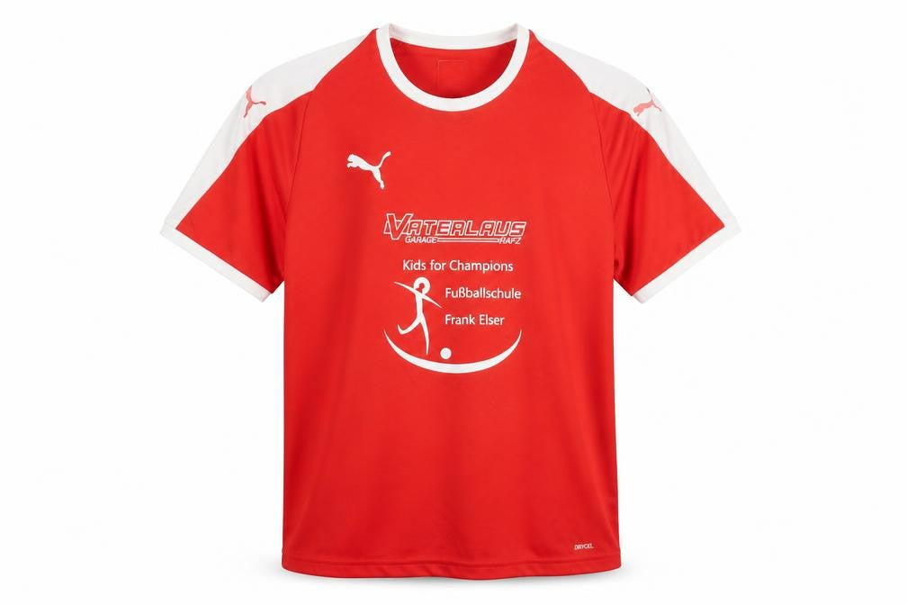 Front view of Puma Men's Red Football T-Shirt Medium