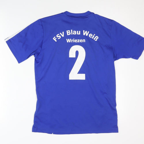 Adidas Boys Blue Football Jersey T-Shirt Size 13-14