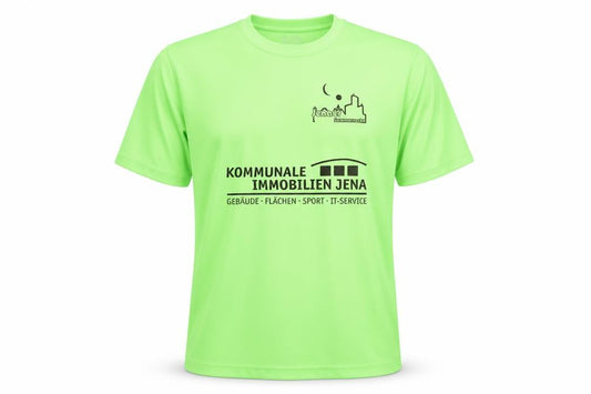 Front view of AWDis Men's Green T-Shirt XL, Running, Logo Accent