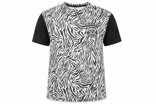 Front view of Mega Park Men's XL Zebra Print T-Shirt