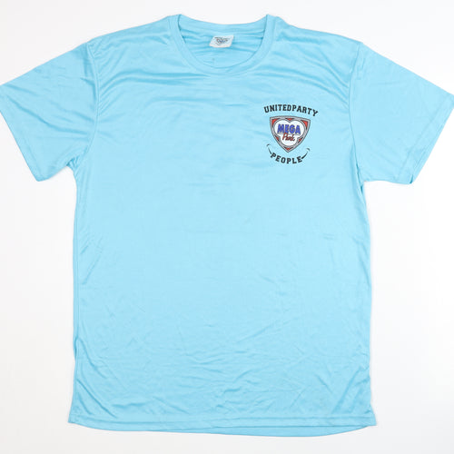 Mega Park Men's Blue XL T-Shirt, Crew Neck, Graphic Print