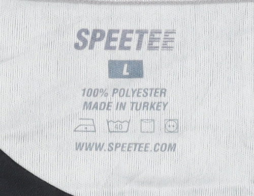 SPEETEE Men's Black Athletic T-Shirt, Size L