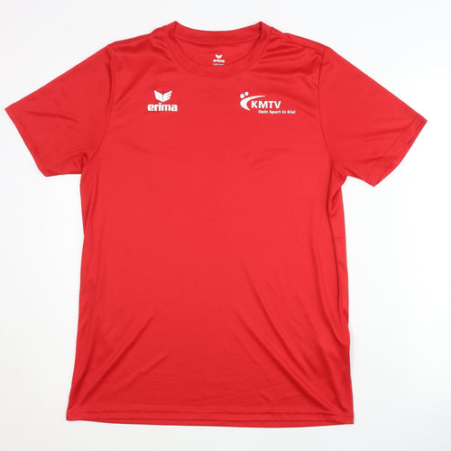 Erima Men's Red T-Shirt, Size S, Short Sleeve, Solid