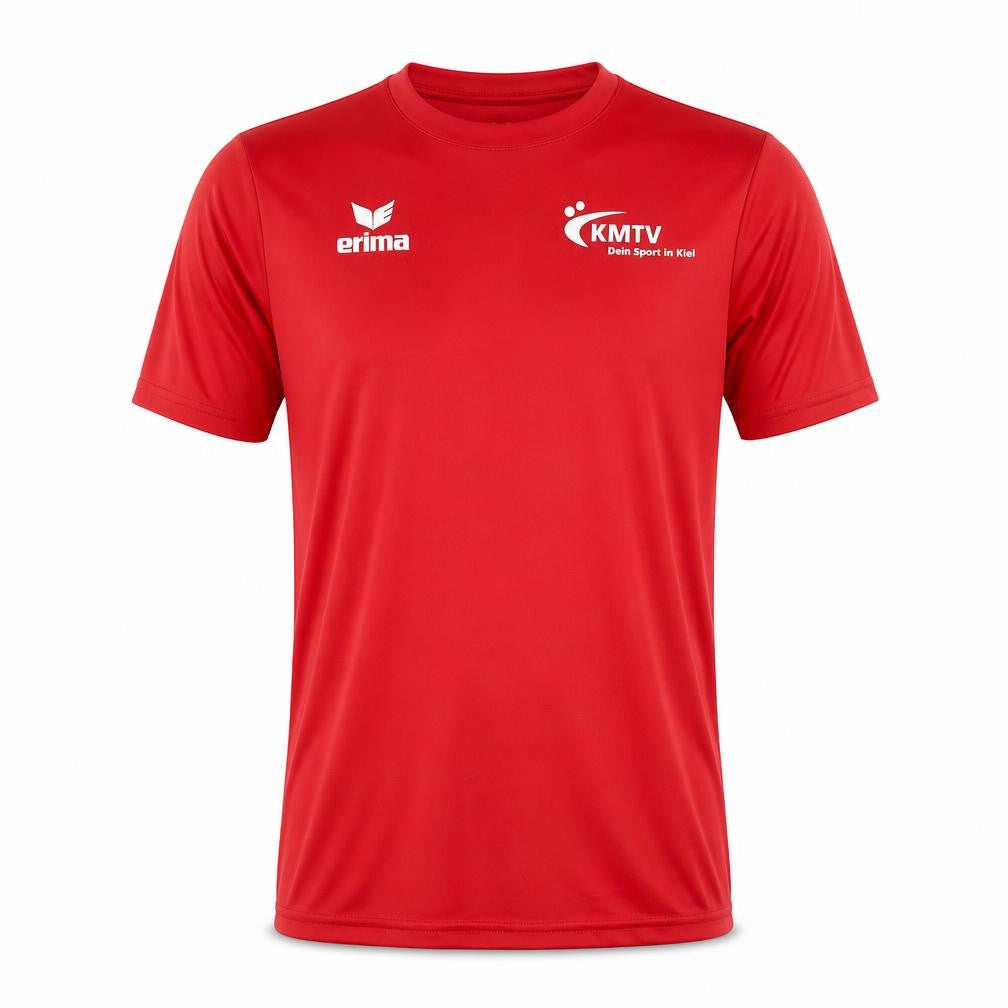 Front view of Erima Men's Red T-Shirt, size S, Short Sleeve, Solid