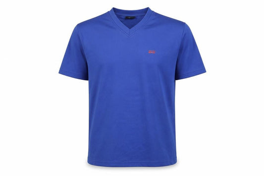 Front view of Feroti Sport Men's Blue XL V-Neck T-Shirt