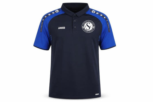 Front view of Jako Men's Blue Polo L Football Jersey