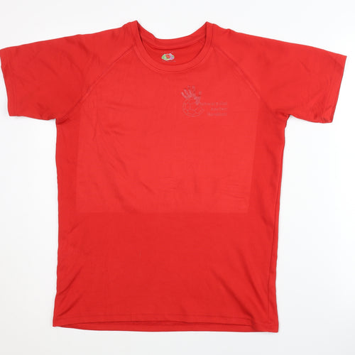 Fruit of the Loom Boys Red Crew Neck T-Shirt L