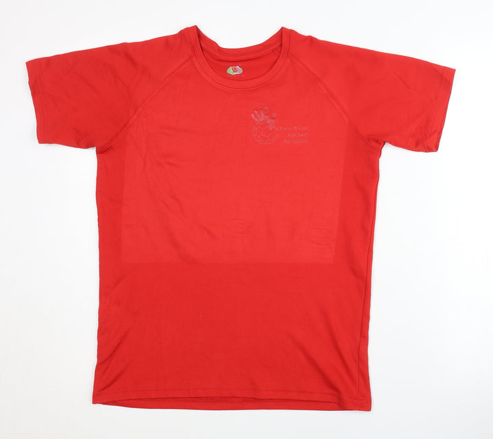 Fruit of the Loom Boys Red Crew Neck T-Shirt L