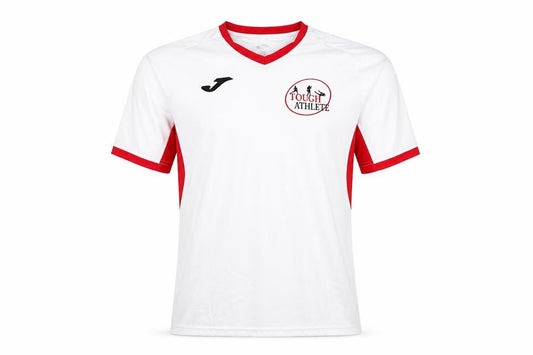 Front view of Joma Men's White XL V-Neck Activewear Top