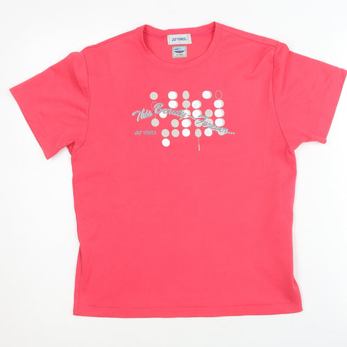 Yonex Women's Pink T-Shirt, L, Sports Activewear