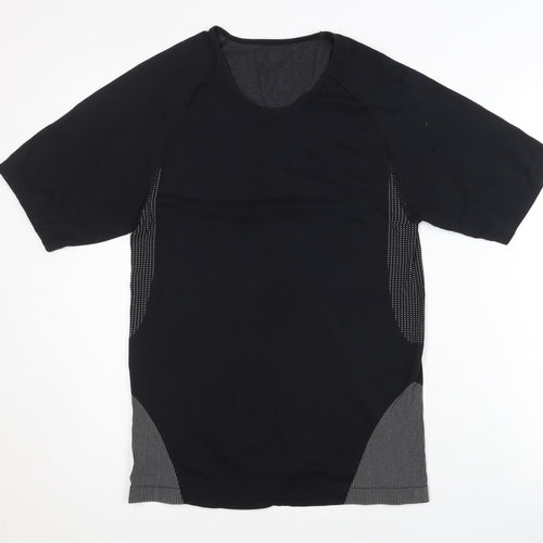 Men's Black Athletic T-Shirt, Gym & Running, Size S