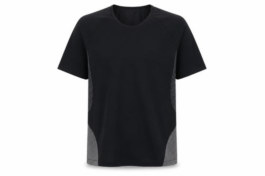 Front view of Men's Black Athletic T-Shirt, Gym & Running, size S