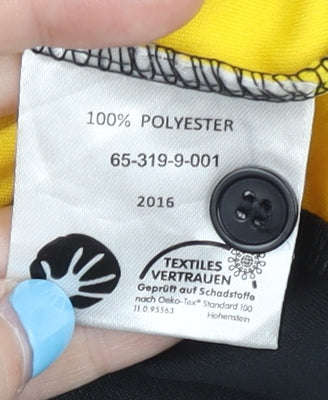 Deutsche Post Men's XS Black Polo Shirt with Yellow Accents