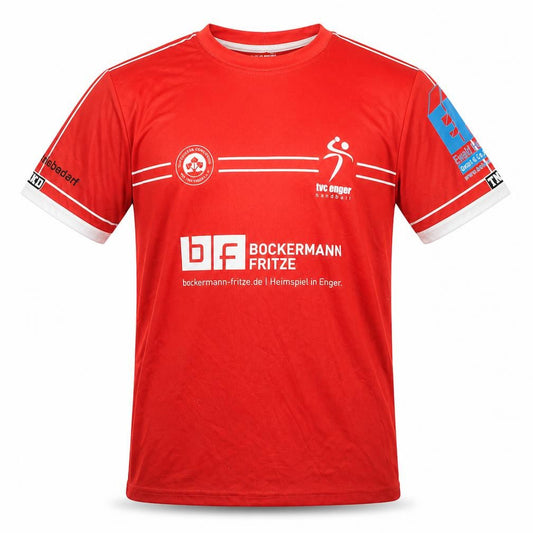 Front view of Tanked Men's Red Handball Jersey T-Shirt S