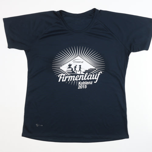 Münz Women's Blue Running T-Shirt, Quick Dry