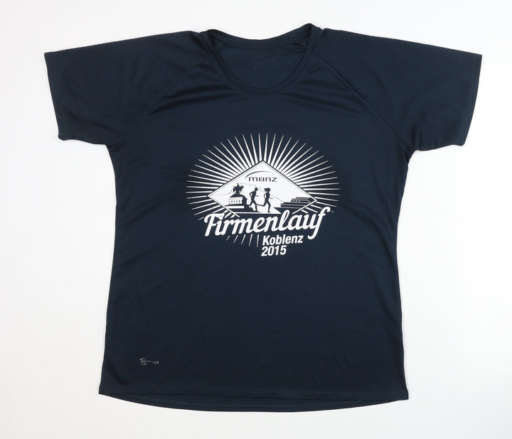 Münz Women's Blue Running T-Shirt, Quick Dry