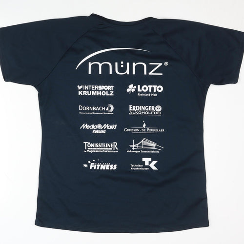 Münz Women's Blue Running T-Shirt, Quick Dry