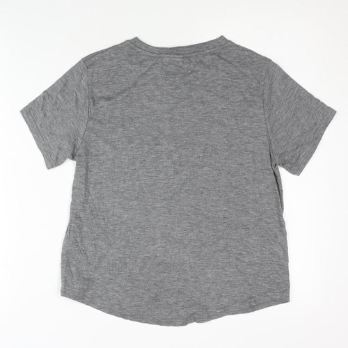 H&M Women's Grey Graphic T-Shirt, Size S, Casual Wear