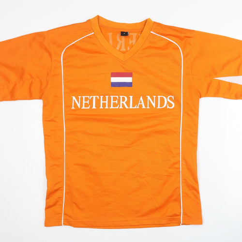 Netherlands Men's Orange Sports Jersey T-Shirt - Size S