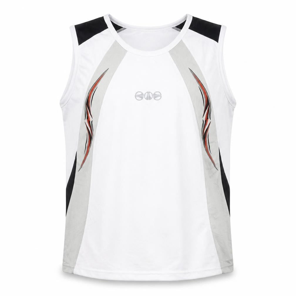 Front view of Shamp Men's White Tank Top XL Athletic Pullover