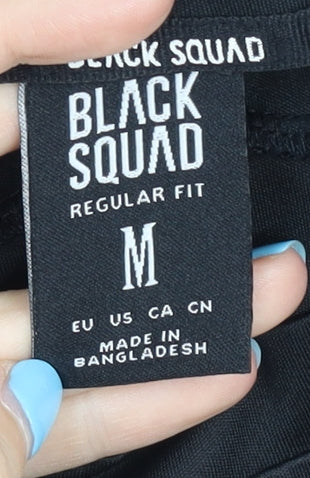 Black Squad Men's Black M T-Shirt, Regular Fit, Urban Style