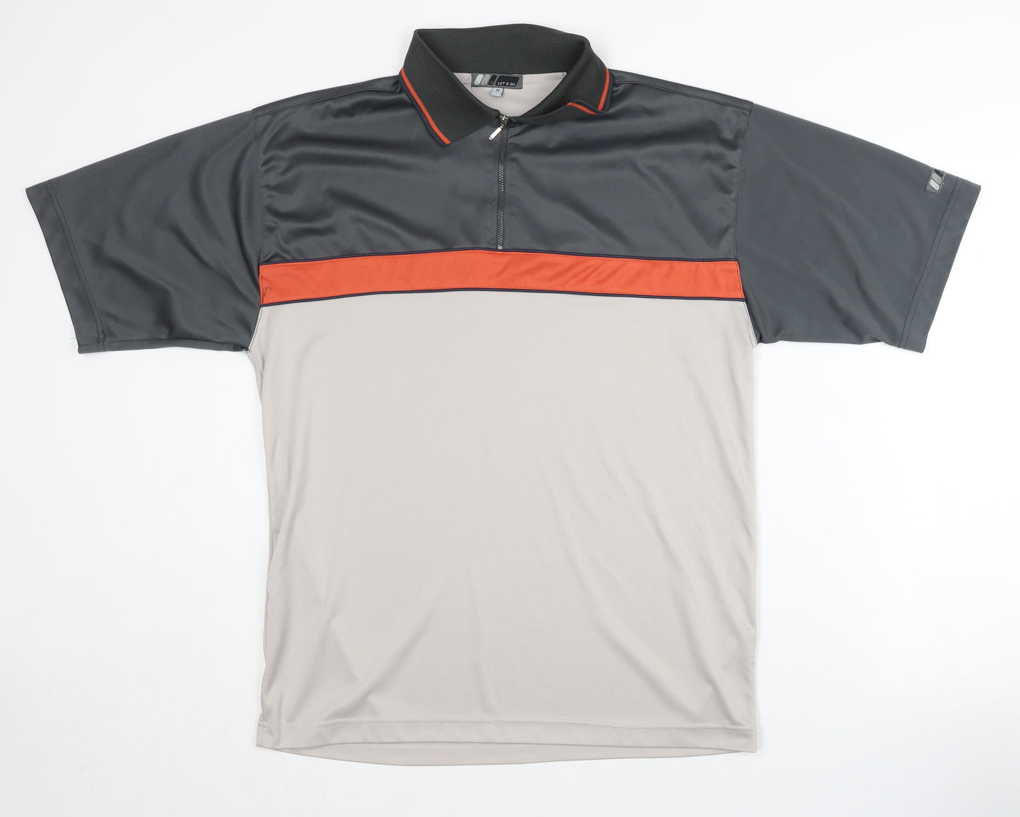 Let's Go Men's Grey Polo Shirt - Size M - 1/4 Zip