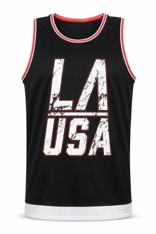 Front view of Chapter Men's Black Sports Tank Jersey 2XL