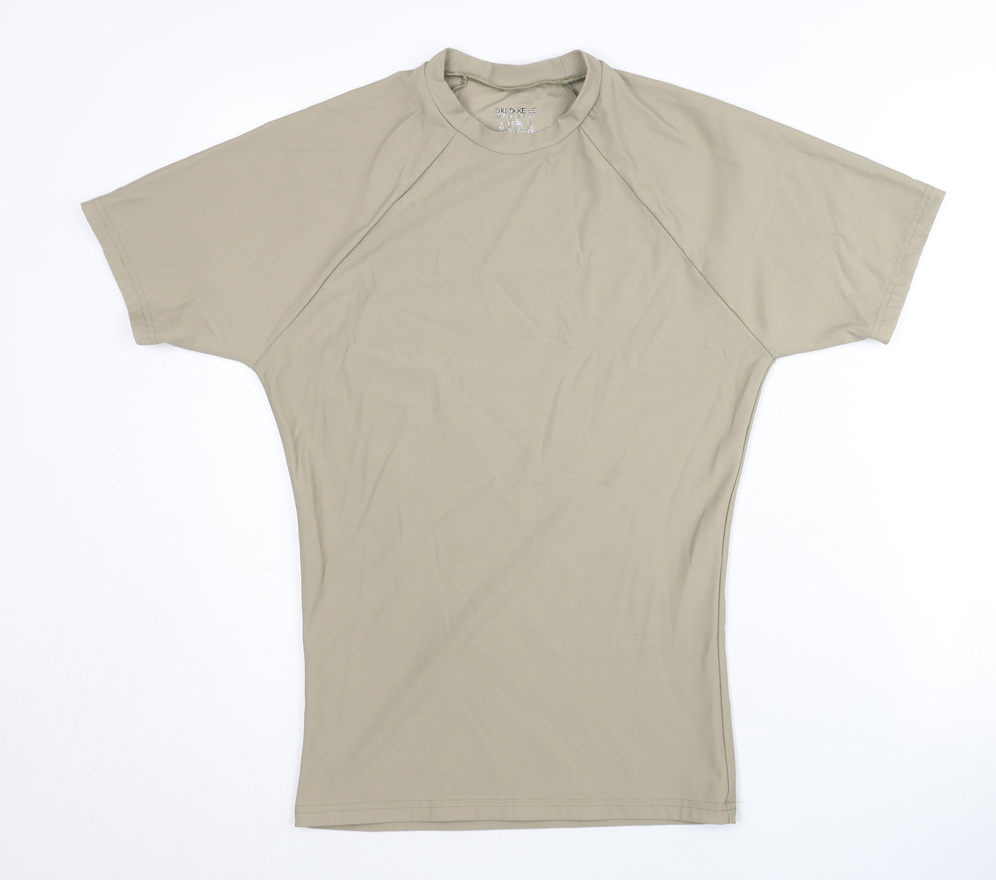 Men's Beige Nylon Spandex T-Shirt, L