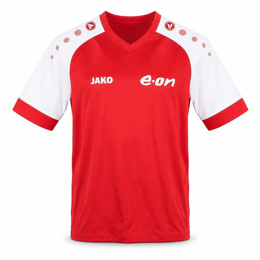 Front view of Jako Men's Red Football Jersey, Polyester, size M