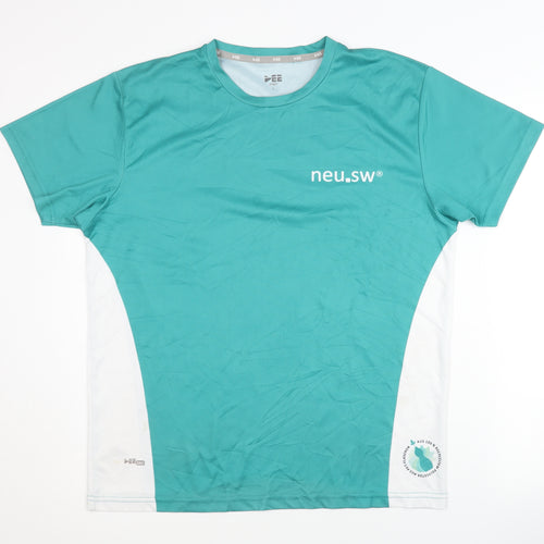 EE Tech Men's Green-White Jersey T-Shirt Large