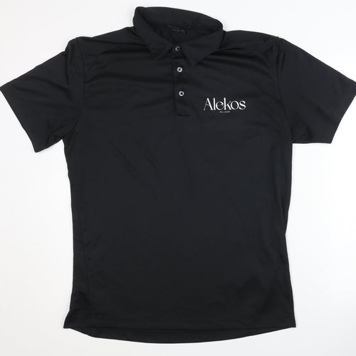 Tee Jays Men's Black Polo Shirt - Size L