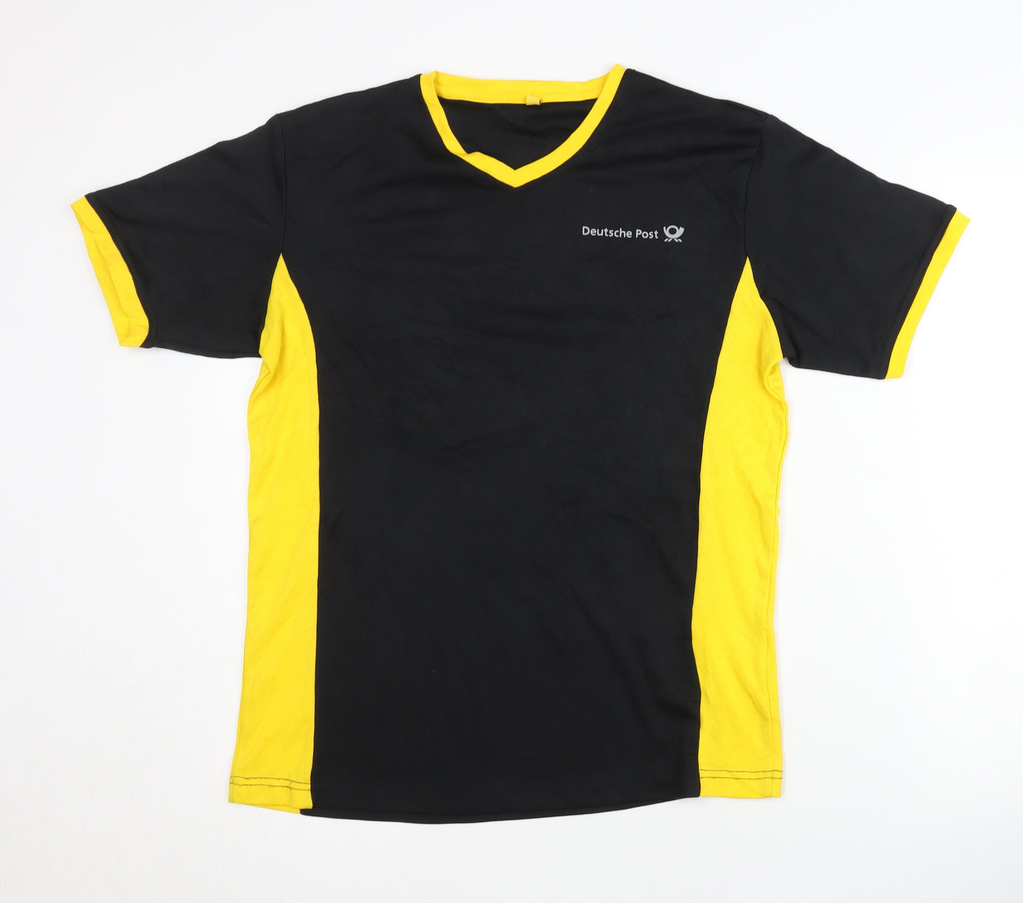 Deutsche Post Men's Black Colourblock T-Shirt Small
