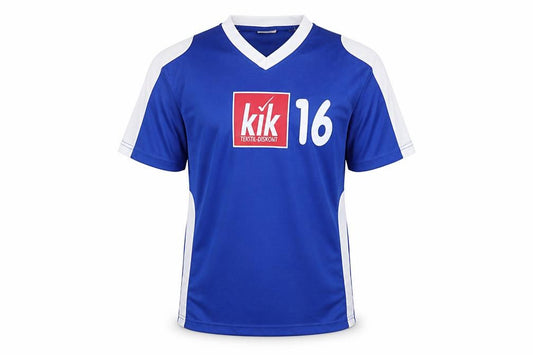 Front view of Identic boys’ blue football jersey t-shirt 12-14 years