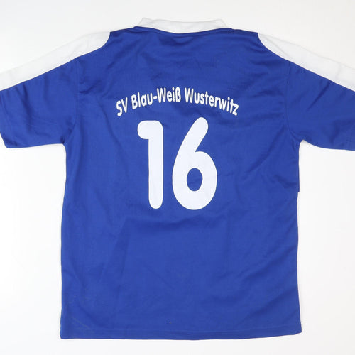 Identic Boys Blue Football Jersey T-Shirt 12-14 Years