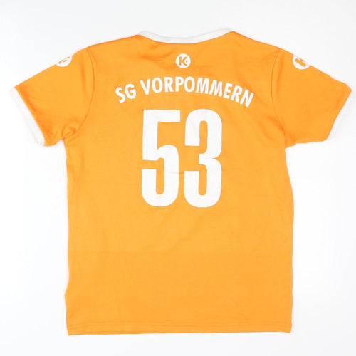 Kempa Boys Orange Football Jersey 13-14Y Short Sleeve