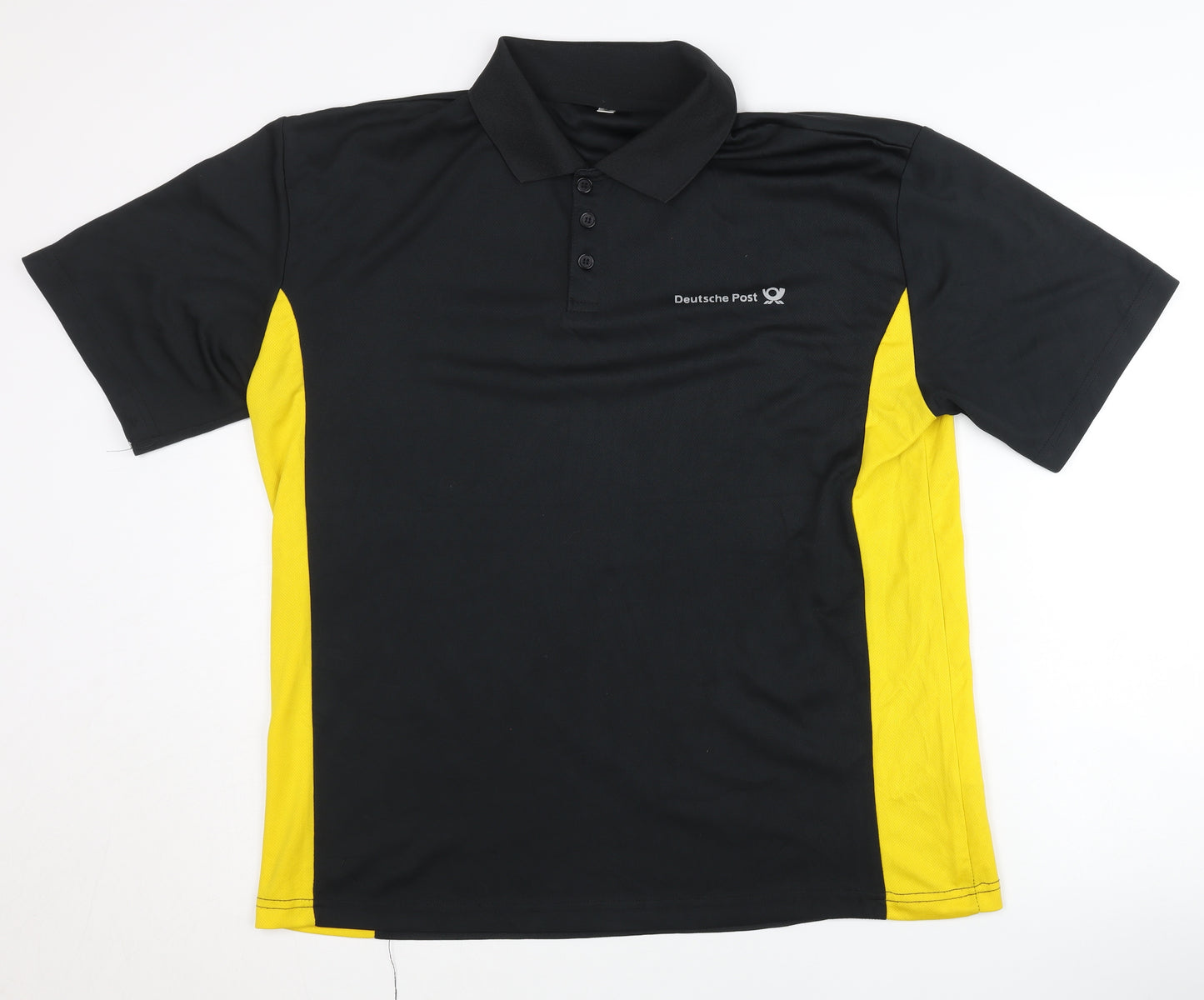 Deutsche Post Men's Black & Yellow Polo Shirt - Size L