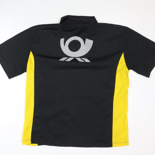 Deutsche Post Men's Black & Yellow Polo Shirt - Size L