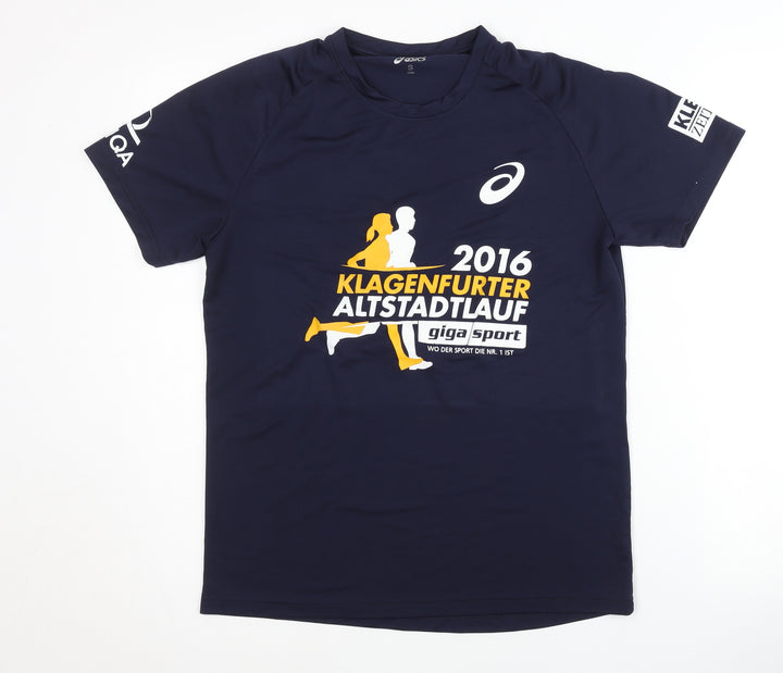Asics Men's Blue Running T-Shirt - Size S, Sport, Logo
