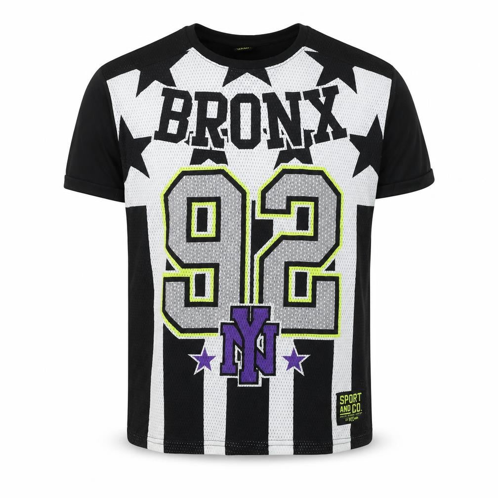 Y.F.K. Boys Black/White Jersey, 11-12 Years, Graphic Print