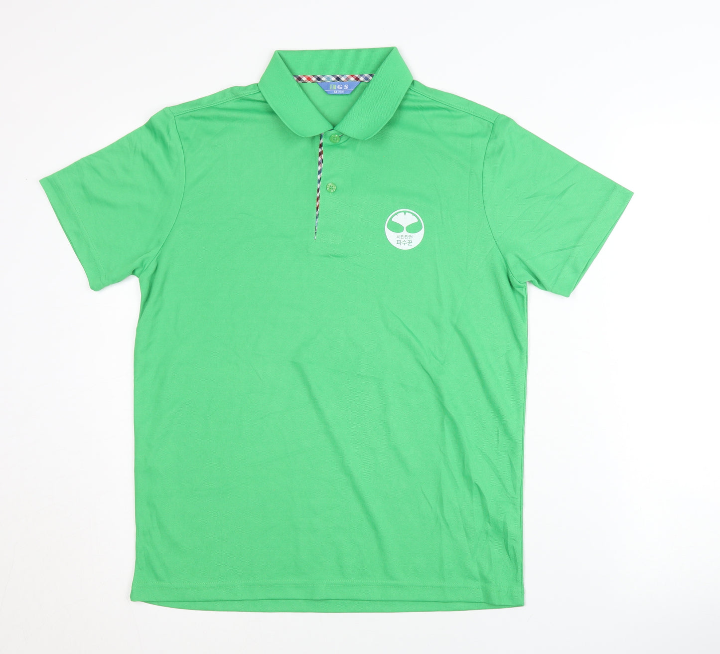 FGS Men's Green Polo Shirt, Size M, Cotton Blend