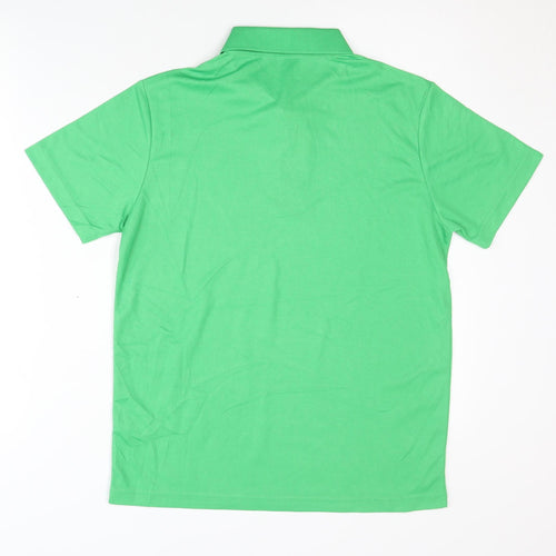 FGS Men's Green Polo Shirt, Size M, Cotton Blend