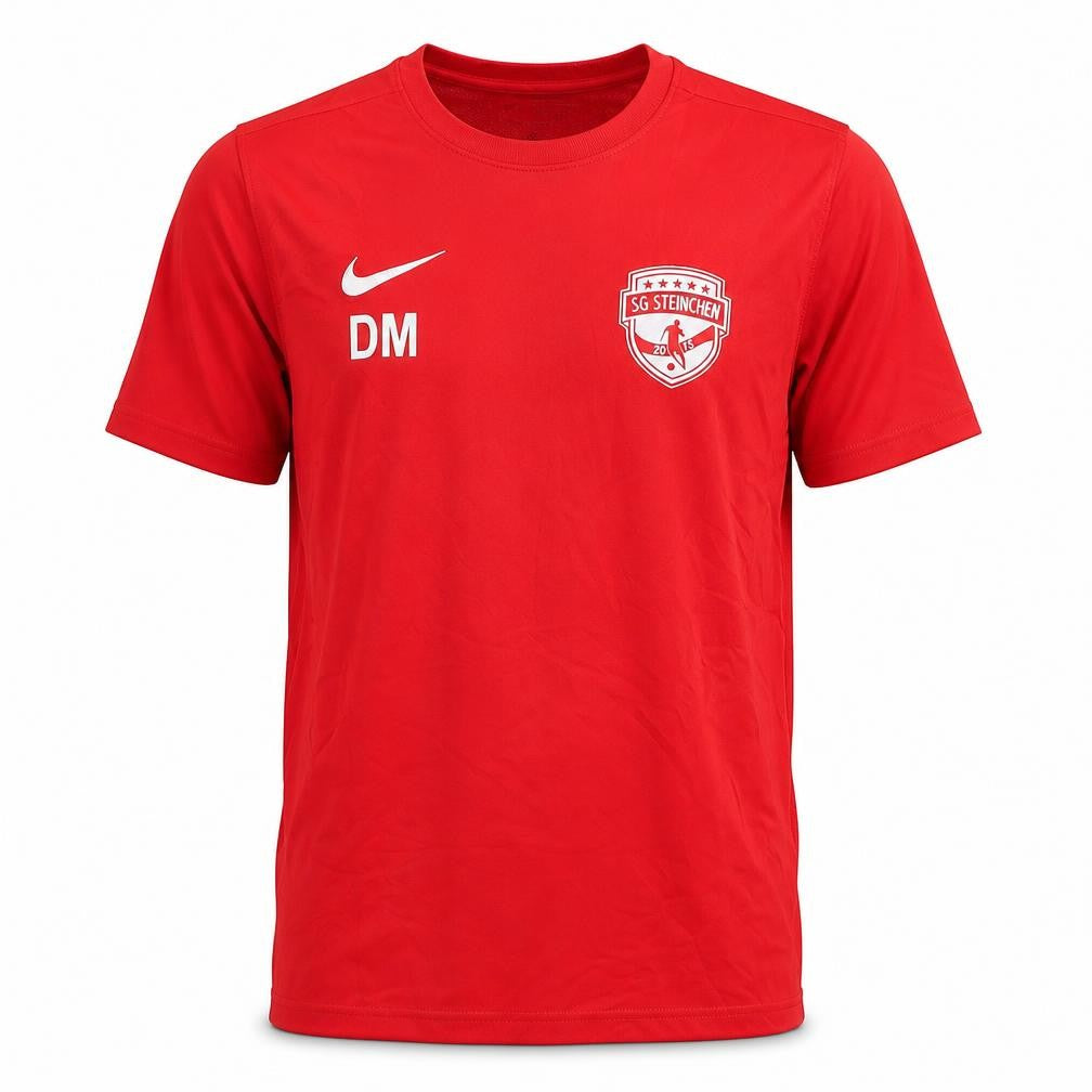 Front view of Nike Men's Red Gym & Training Jersey T-Shirt, size L