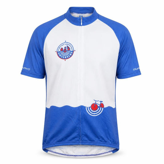 Front view of Owayo Men's Blue Cycling Jersey L
