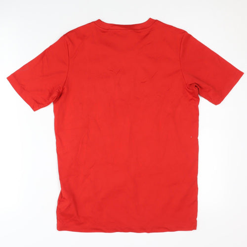 Nike Boys Red Football T-Shirt L Graphic Athletic Crew Neck